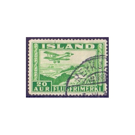 Island. 1934. Luftpost. 20 Aur. AFA nr. 176A  **   postfrisk st. stemplet FDC