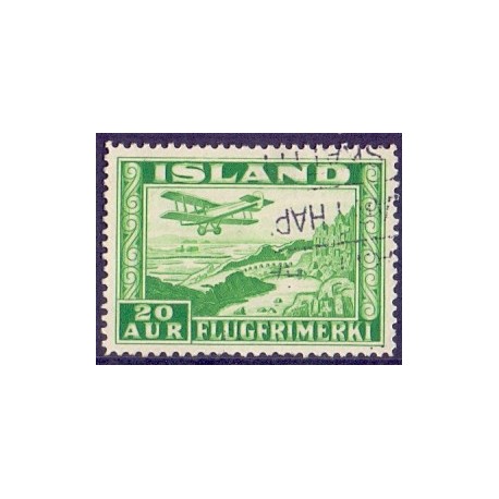Island. 1934. Luftpost. tk. 14, 20 Aur. AFA nr. 176 **  postfrisk st. stemplet FDC