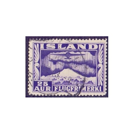 Island. 1934. Luftpost. 25 Aur. AFA nr. 177A  **  postfrisk st. stemplet FDC