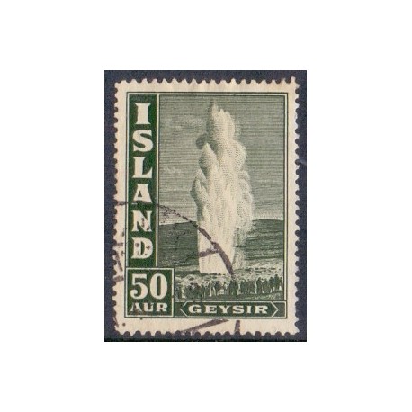 Island. 1938-39. Geysir 50 Aur. AFA nr. 198 **   postfrisk st. stemplet FDC