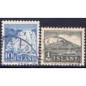 Island. 1935. Vandfaldet og Vulkanen 10 Aur/1 kr. AFA nr. 179-80 st.  postfrisk st. stemplet FDC