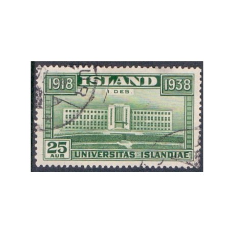 Island. 1938. Reykjavik universitet. 25 Aur. AFA nr. 202 **   postfrisk st. stemplet FDC