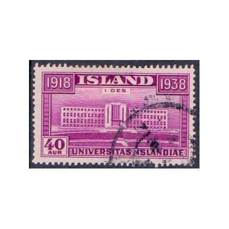 Island. 1938. Reykjavik universitet. 40 Aur. AFA nr. 204 **  postfrisk st. stemplet FDC