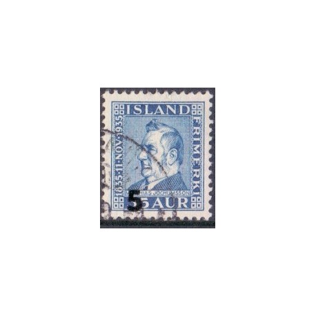 Island. 1939. Jochumsson provisorium. AFA nr. 205 **  postfrisk st. stemplet FDC