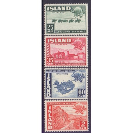 Island. 1948. Hekla i udbrud, komplet sæt. AFA nr. 248-54 **  postfrisk st. stemplet FDC