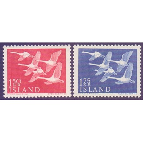 Island. 1956, Nordens dag, komplet serie.  AFA nr. 313-14  **  postfrisk st. stemplet FDC