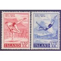 Island. 1957. Sportsmærker, komplet serie.  AFA nr. 315-16  **  postfrisk st. stemplet FDC