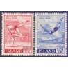 Island. 1957. Sportsmærker, komplet serie.  AFA nr. 315-16  **  postfrisk st. stemplet FDC
