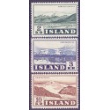 Island. 1957. Bjerglandskaber, komplet serie.  AFA nr. 317-19  **  postfrisk st. stemplet FDC