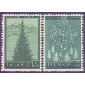 Island. 1957. Trævækstens fremme.  AFA nr. 321-22  **  postfrisk st. stemplet FDC