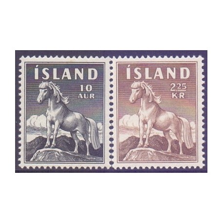 Island. 1958. Den Islandske hest.  AFA nr. 326-27 ** postfrisk st. stemplet FDC