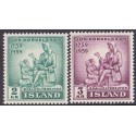 Island. 1959. Jon Thorkelssons.  AFA nr. 332-33 ** postfrisk st. stemplet FDC
