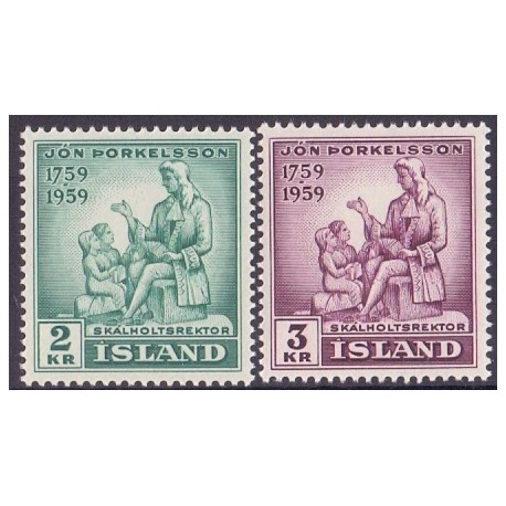 Island. 1959. Jon Thorkelssons.  AFA nr. 332-33 ** postfrisk st. stemplet FDC