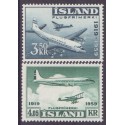 Island. 1959. Lufttransport på Island.  AFA nr. 334-35 ** postfrisk st. stemplet FDC