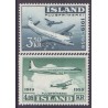 Island. 1959. Lufttransport på Island.  AFA nr. 334-35 ** postfrisk st. stemplet FDC