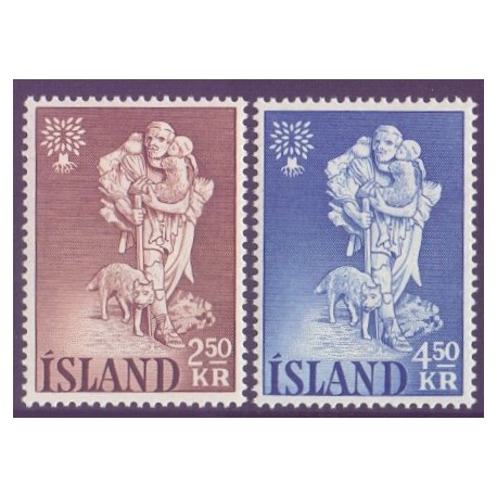 Island. 1960. Verdensflygtningeåret. AFA nr. 341-42 ** postfrisk st. stemplet FDC