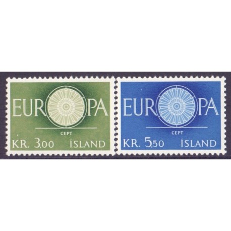 Island. 1960. Europamærker / CEPT. AFA nr. 344-45 ** postfrisk st. stemplet FDC