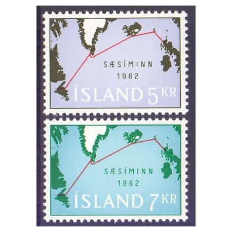 Island. 1962. Det atlantiske telefonkabel. AFA nr. 367-68 **  postfrisk st. stemplet FDC