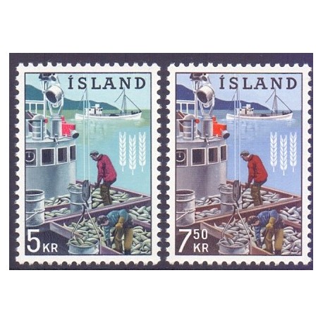 Island. 1963. FAO Frihed for sult. AFA nr. 371-72 ** postfrisk st. stemplet FDC