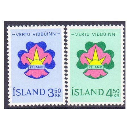 Island. 1964. Spejderfrimærker. AFA nr. 379-80 ** postfrisk st. stemplet FDC