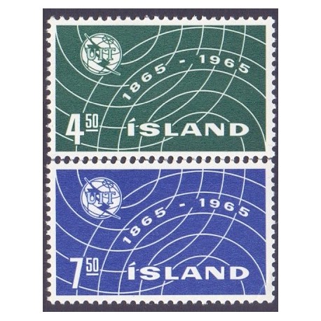 Island. 1965. UIT's Jubilæum. AFA nr. 391-92 ** postfrisk st. stemplet FDC