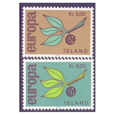 Island. 1965. Europamærker / CEPT. AFA nr. 396-97 ** postfrisk st. stemplet FDC