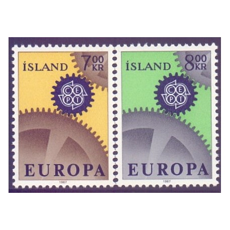 Island. 1967. Europamærker / CEPT. AFA nr. 410-11 ** postfrisk st. stemplet FDC