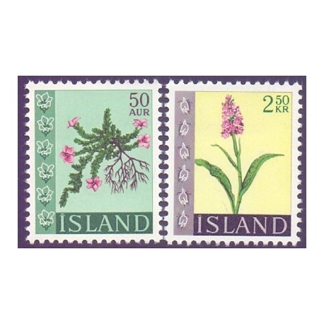 Island. 1968. Blomster. AFA nr. 416-17 ** postfrisk st. stemplet FDC
