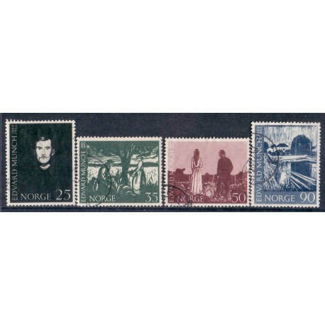 Norge. 1963. Edvard Munchs fødsel. AFA nr. 522-25  **  stemplet postfrisk FDC