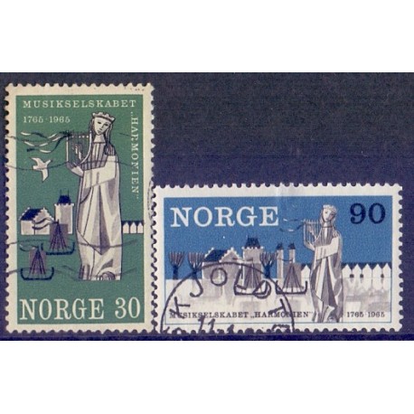 Norge. 1965. Musikselskabet Hamonien. AFA nr. 547-48  **  stemplet postfrisk FDC