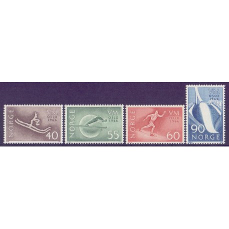 Norge. 1966. Ski-verdensmesterskaber. AFA nr. 550-53  **  stemplet postfrisk FDC