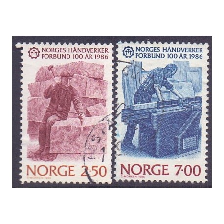 Norge. 1986. Håndværkerforbundet. AFA nr. 949-50 ** stemplet postfrisk FDC