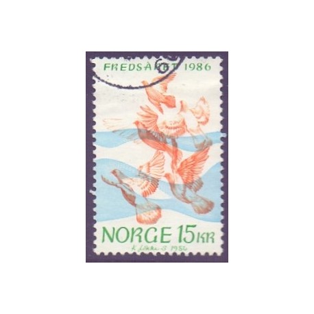 Norge. 1986.  International fredsår. AFA nr. 962  ** stemplet postfrisk FDC