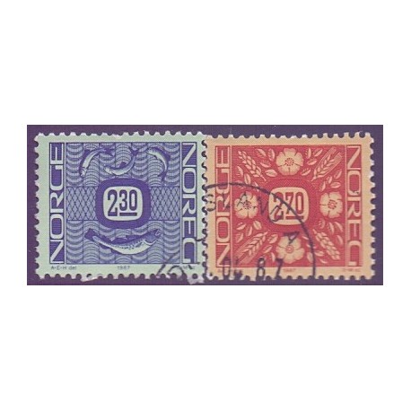 Norge. 1987.  Nye brugsfrimærker. AFA nr. 963-64 ** stemplet postfrisk FDC