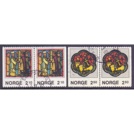 Norge. 1986.  Julemærker i parstykker. AFA nr. 960Cv-61Ch ** stemplet postfrisk FDC
