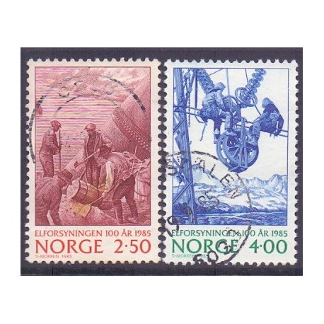 Norge. 1985. El forsyningen i 100 år. AFA nr. 936-37 ** stemplet postfrisk FDC