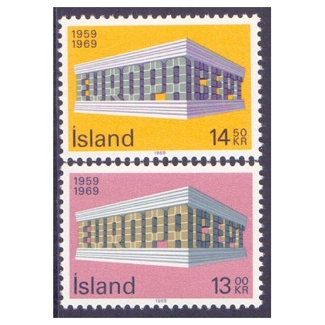 Island. 1969. Europamærker / CEPT. AFA nr. 429-30 ** postfrisk st. stemplet FDC