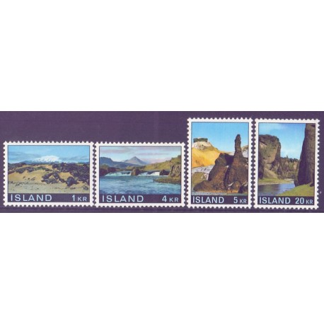 Island. 1970. Landskaber. AFA nr. 435-38 **  postfrisk st. stemplet FDC