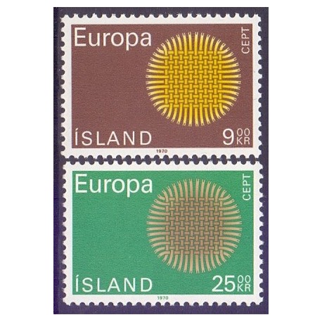 Island. 1970. Europamærker / CEPT. AFA nr. 443-44 ** postfrisk st. stemplet FDC