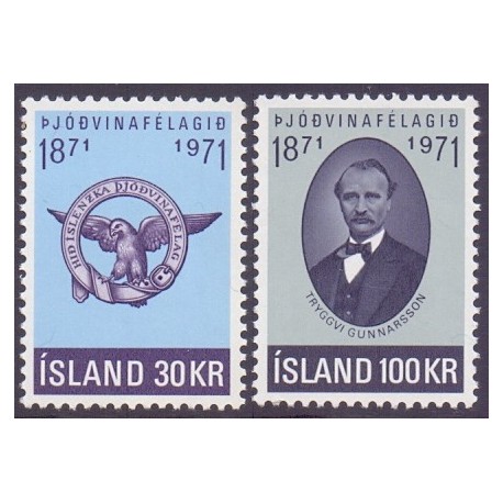 Island. 1971. Patriotisk selskab. AFA nr. 456-57 **  postfrisk st. stemplet FDC