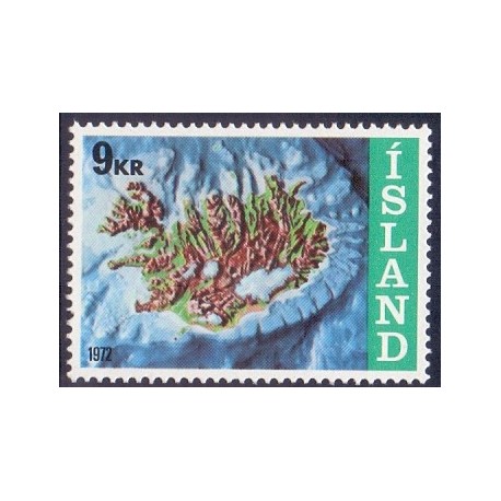 Island. 1972, Islands kontinentalsoklen. AFA nr. 469 **  postfrisk st. stemplet FDC