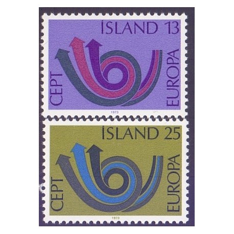 Island. 1973. Europamærker / CEPT. AFA nr. 472-73 ** postfrisk st. stemplet FDC
