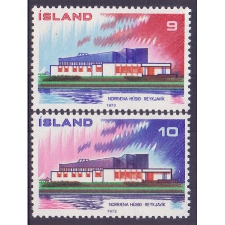 Island. 1973. Nordens hus. AFA nr. 479-80  **   postfrisk st. stemplet FDC