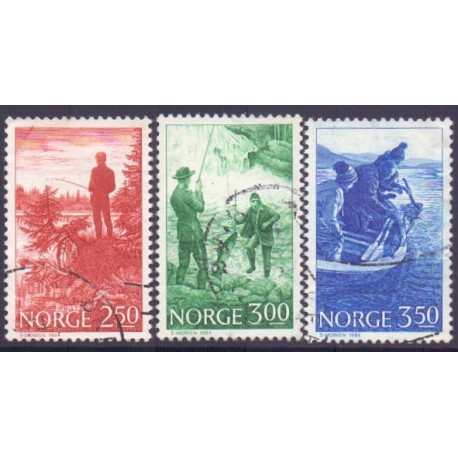 Norge. 1984. Lystfiskere. AFA nr. 907-09 ** stemplet postfrisk FDC