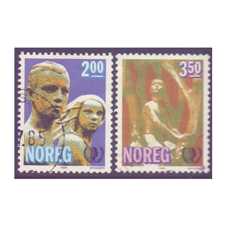 Norge. 1985. FN's Inter. Ungdomsår . AFA nr. 932-33 ** stemplet postfrisk FDC