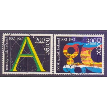 Norge. 1982. Grafisk forbund. AFA nr. 880-81 ** stemplet postfrisk FDC