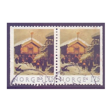 Norge. 1982. Julefrimærker i parstykke. AFA nr. 883 Cv/Ch ** stemplet postfrisk FDC