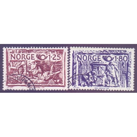 Norge. 1980.  Fællesnordisk udgave..  AFA nr. 829-30 ** stemplet postfrisk FDC