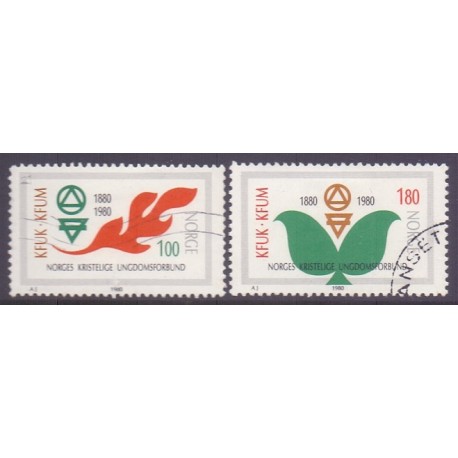 Norge. 1980.  KFUK & KFUM.  AFA nr. 820-21 ** stemplet postfrisk FDC