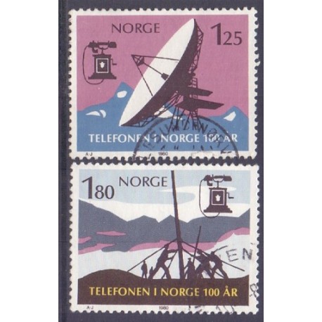 Norge. 1980.  Telefonen i 100 år..  AFA nr. 826-27 ** stemplet postfrisk FDC